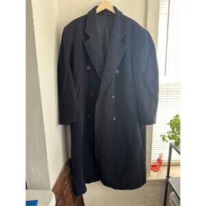 Mario Valente Men's Navy Made in Italy Wool Cashmere Coat | Size 42R